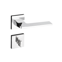 Fechadura Pado Sara Roseta Quadrada Cromada Banheiro - Casa das Fechaduras