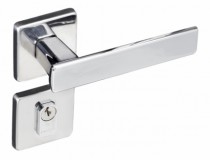 Fechadura Pado Quadra Roseta Quadrada Cromada Externa - Casa das Fechaduras