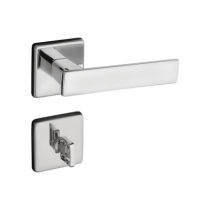 Fechadura Pado Quadra Roseta Quadrada Cromada Banheiro - Casa das Fechaduras