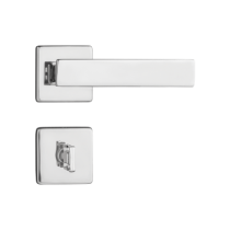 Fechadura Pado Quadra Roseta Quadrada Cromada Banheiro - Casa das Fechaduras