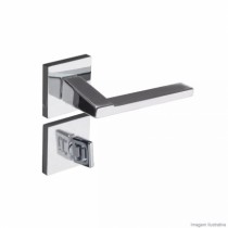 Fechadura Pado Chopin Roseta Quadrada Cromada Banheiro - Casa das Fechaduras