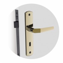 Fechadura Soprano Pop Line Broca 40x53 com espelho E26 Oxidado Interna - Casa das Fechaduras