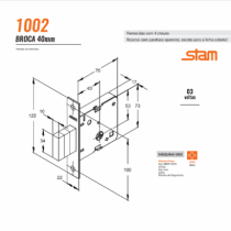 Fechadura Auxiliar Stam 1002  Inox - Casa das Fechaduras